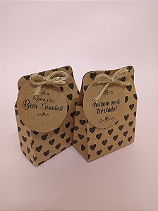 100 Caixinhas para bem casado, bem vivido ou brownie - Estampa Corações