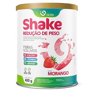 SHAKE REDUÇÃO DE PESO SABOR MORANGO 420G I9LIFE