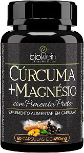 Curcuma + Magnésio puro com Pimenta Preta - 60 Cápsulas