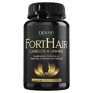 Fort Hair 60 Cápsulas 500mg Multivitamínico Cabelo e Pele
