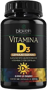 Vitamina D3 2000 UI - Vit D Colecalciferol 60 Cápsulas Oleosas