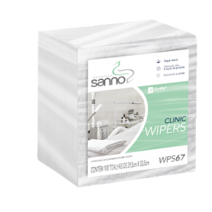 WIPER SANNO DOBRADO BRANCO - 100FLS - 60G/M² - CLINIC