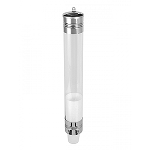 DISPENSER EM AÇO INOX COM TUBO EM ACRILICO PARA COPO DE ÁGUA 110/150/180/200 ML