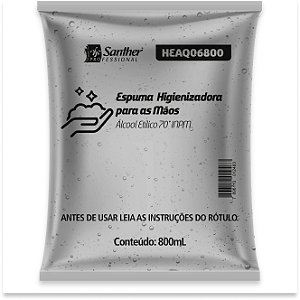 ALCOOL ANTISSEPTICO ESPUMA 800ML QUARTZ SANTHER