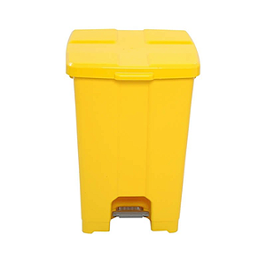 CESTO PLÁSTICO QUADRADO COM PEDAL 60 L. COR: AMARELO