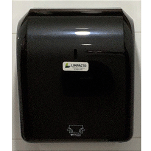 DISPENSER PAPEL TOALHA BOBINA PRETO EXACCTA PLUS