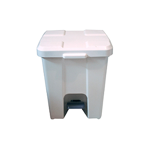 CESTO PLÁSTICO 30L QUADRADO C/ PEDAL E ARO INTERNO BRANCO