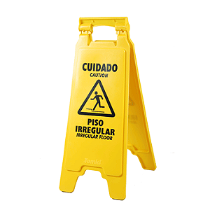 PLACA DE SINALIZAÇÃO CUIDADO PISO IRREGULAR