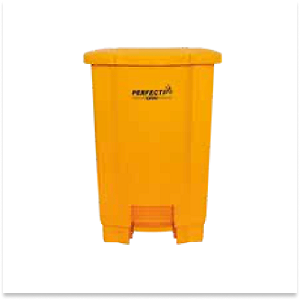 LIXEIRA COM PEDAL 50 LTS AMARELA PERFECT