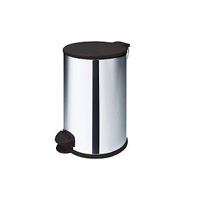 LIXEIRA 12L C/ COM PEDAL INOX PRETO MARTINAZZO