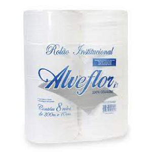 PAPEL HIGIÊNICO ROLÃO FOLHA SIMPLES 8X300M ALVEFLOR