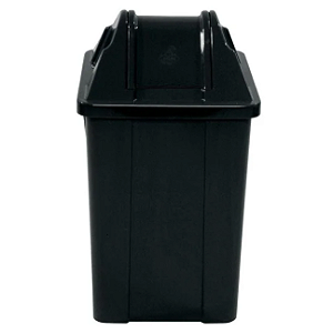 CESTO QUADRADO 100L C/ TAMPA VAI-VEM. COR: PRETO