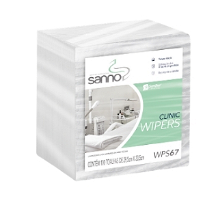 WIPER SANNO BRANCO DOBRADO C/100 FOLHAS DE 60 GRAMAS / M². REF: WPS67.