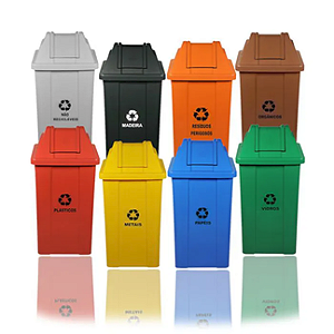 CESTO 25L QUADRADO C/ TAMPA BASCULANTE NAS CORES PRETO, AZUL, BEGE, CINZA CLARO, MARROM E VERDE