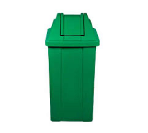 CESTO QUADRADO 25 L COM TAMPA VAI-VEM VERDE