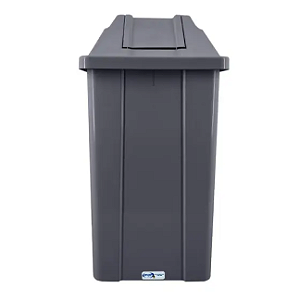 CESTO 25L QUADRADO C/ TAMPA BASCULANTE CINZA CLARO