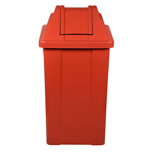 CESTO 25L QUADRADO C/ TAMPA BASCULANTE VERMELHO
