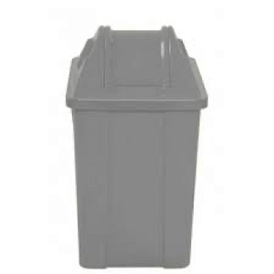 CESTO 60L QUADRADO C/ TAMPA BASCULANTE CINZA CLARO