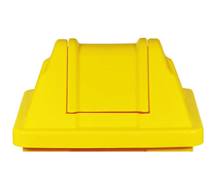 TAMPA BASCULANTE P/ CESTO 60L QUADRADO AMARELA