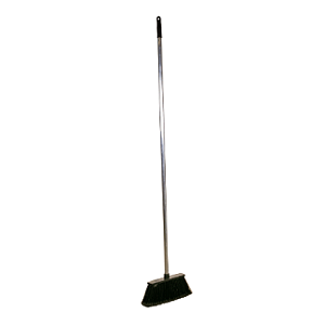 VASSOURA REFORÇADA PRETO E CABO ALUMÍNIO FOSCO 140CM PUNHO PRETO - KUNBER