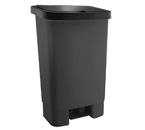 LIXEIRA 50L C/ PEDAL E AMORTECIMENTO PRETO KUNBER