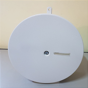 DISPENSER PAPEL HIGIÊNICO ROLÃO METAL BRANCO AURIMAR COM CADEADO