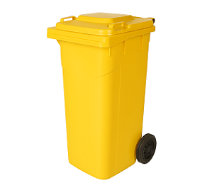 CONTEINER 120L C/ RODAS AMARELO PLESTIN