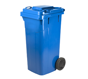 CONTEINER 120L C/ RODAS AZUL PLESTIN