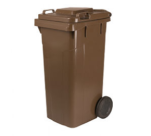 CONTEINER 120L C/ RODAS MARROM PLESTIN