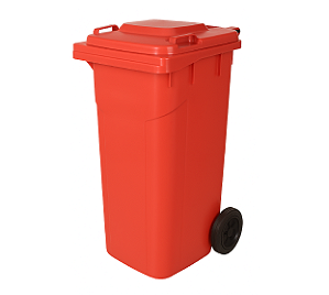 CONTEINER 120L C/ RODAS VERMELHO PLESTIN