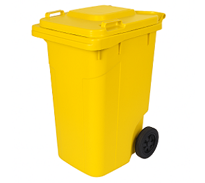 CONTEINER 240L C/ RODAS AMARELO PLESTIN