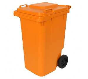 CONTEINER 240L C/ RODAS LARANJA PLESTIN