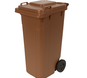 CONTEINER 240L C/ RODAS MARROM PLESTIN