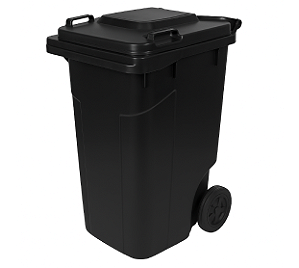 CONTEINER 240L C/ RODAS PRETO PLESTIN