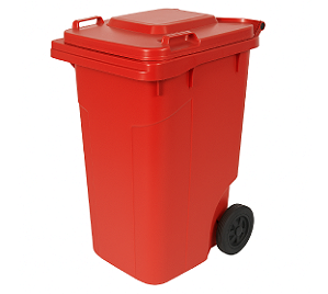 CONTEINER 240L C/ RODAS VERMELHO PLESTIN