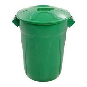 CESTO PLÁSTICO 20L COM TAMPA. COR VERDE