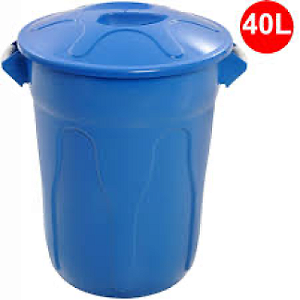 CESTO PLASTICO 40L COM TAMPA AZUL