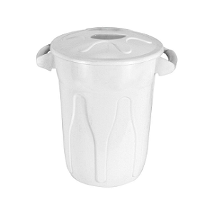 CESTO PLÁSTICO 40L COM TAMPA. COR: BRANCO