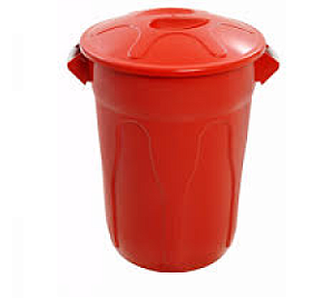 CESTO PLASTICO 40L COM TAMPA VERMELHO