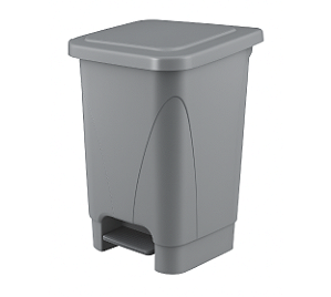 LIXEIRA COM PEDAL 15 LTS CINZA PLESTIN