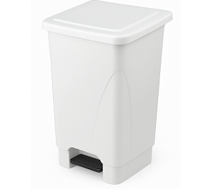 LIXEIRA COM PEDAL 50 LTS BRANCA PLESTIN