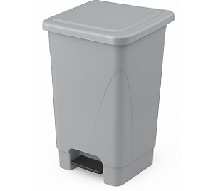 LIXEIRA COM PEDAL 50 LTS CINZA PLESTIN