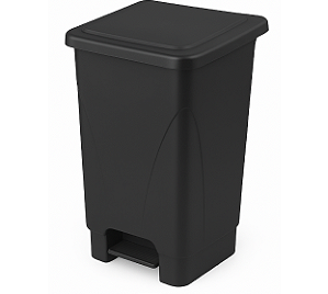 LIXEIRA COM PEDAL 50 LTS PRETA PLESTIN