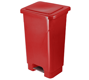 LIXEIRA COM PEDAL 50 LTS VERMELHA PLESTIN