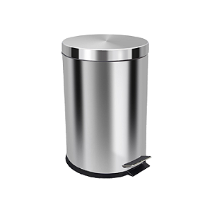 CESTO EM AÇO INOX COM PEDAL. CAPACIDADE: 30L