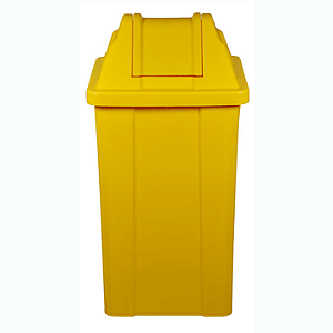 CESTO 25L QUADRADO C/ TAMPA BASCULANTE NAS CORES AMARELO, BRANCO, LARANJA E VERMELHO
