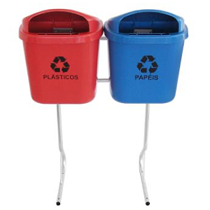 CONJUNTO PARA COLETA SELETIVA DE 40L COM 02 CESTOS
