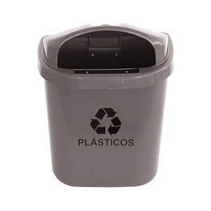 CESTO INDIVIDUAL  40 LITROS COM HASTE DE PLASTICO - CINZA