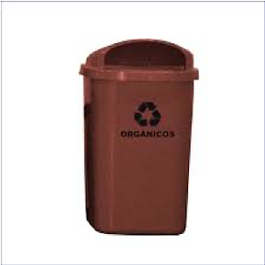 CESTO INDIVIDUAL PARA COLETA SELETIVA DE 50 LITROS COR MARROM