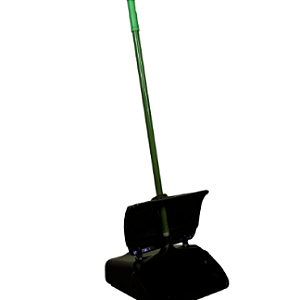 PÁ COLETORA PLÁSTICA COM TAMPA - PRETA E CABO VERDE